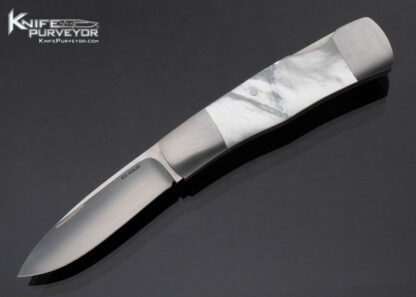 Russell Easler Custom Knife Dovetailed Pearl Scales Stnlss Bolsters Lockback 16001