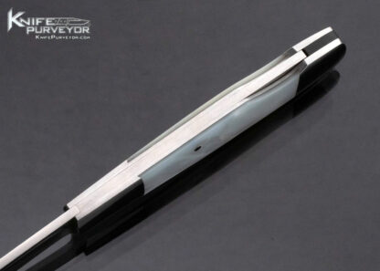 Russell Easler Custom Knife Dovetailed Mother of Pearl Lockback w Stainless Bolsters - Image 5