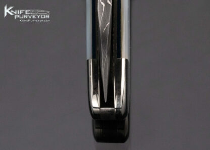 Don Hanson Custom Knife Damascus and Mother of Pearl "Elephant Pinky Toenail" Slipjoint - Image 7