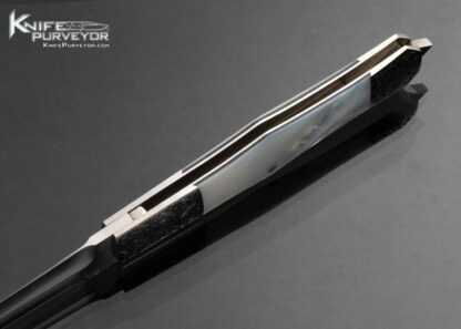 Jay Harris Custom Knife Engraved Large Mother of Pearl Folding Dagger 16058