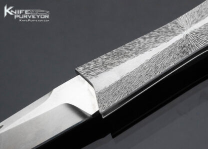 Mark Daley Custom Knife Fluted Hand Textured Steel Lockback - Image 2