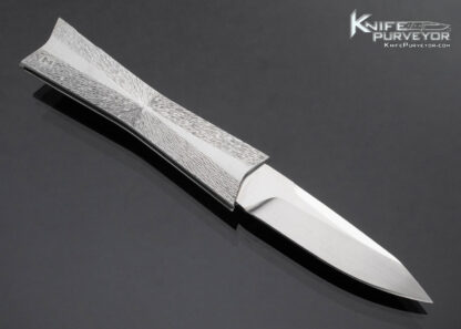 Mark Daley Custom Knife Fluted Hand Textured Steel Lockback - Image 3