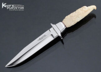 Steve Johnson Custom Knife Miniature Bowie with Carved Mammoth Eagle Handle 16056