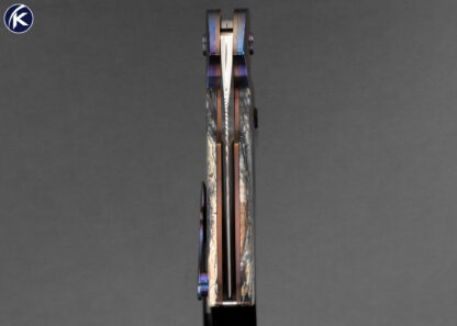 Stan Wilson Custom Knife Damasteel Timascus and Mammoth Molar Non Flipper Flipper "NFF" 15549