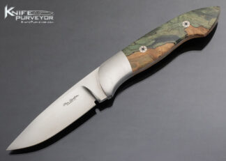 Ron Gaston Custom Knife Bolstered Burlwood Hunter with Mosaic Pins 16887