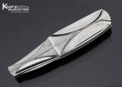 Mark Daley Custom Knife All Steel Textured Slipjoint w Half Stop - Image 3