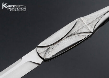 Mark Daley Custom Knife All Steel Textured Slipjoint w Half Stop - Image 2