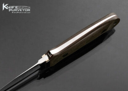 Highlands Maid Custom Knife Green Canvas Micarta Bob Loveless NY Special with Leather Snap Sheath - Image 4