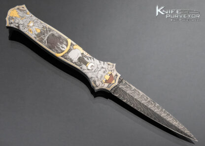 Joe Kious Custom Knife Jon Robyn"Valhalla" Engraved  Jumbo Double Pocket Locket Automatic Lockback - Image 3
