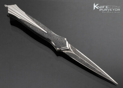 Matthew Lerch Custom Knife Fluted Damascus Credit Card Automatic Linerlock - Image 3