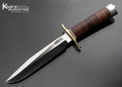 Randall Knives Custom Knife Stacked Leather and Brass Model 1 16184