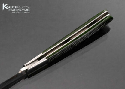 Ray Cover Custom Knife Drop Point Green Jigged Bone Dovetailed Scales Slip Joint w Half Stop 15992