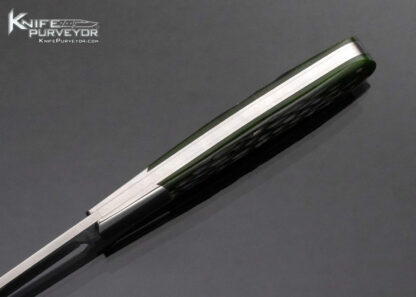 Ray Cover Custom Knife Drop Point Green Jigged Bone Dovetailed Scales Slip Joint w Half Stop - Image 5