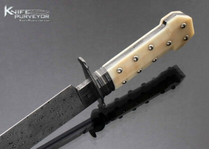 Brian Thie JS Custom Knife Fossil Walrus Dogbone Bowie with Engraved Scabbard - Image 5
