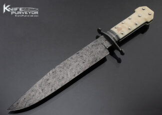 Brian Thie Custom Knife Fossil Walrus Dogbone Bowie with Engraved Scabbard 16439