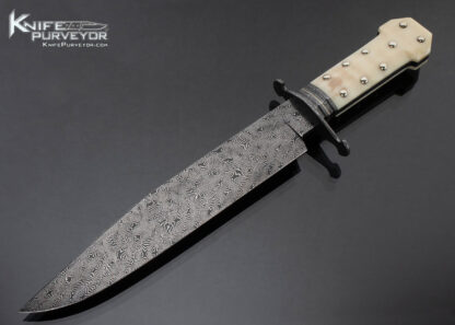 Brian Thie Custom Knife Fossil Walrus Dogbone Bowie with Engraved Scabbard 16439