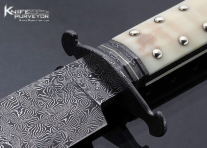 Brian Thie JS Custom Knife Fossil Walrus Dogbone Bowie with Engraved Scabbard - Image 2