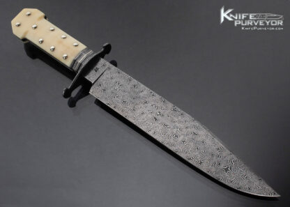 Brian Thie JS Custom Knife Fossil Walrus Dogbone Bowie with Engraved Scabbard - Image 3