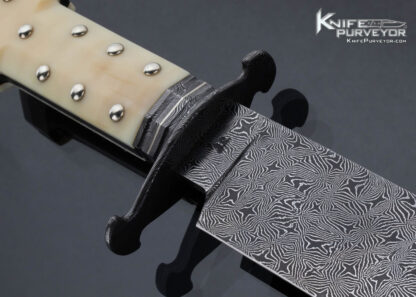 Brian Thie JS Custom Knife Fossil Walrus Dogbone Bowie with Engraved Scabbard - Image 4