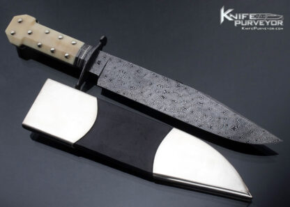 Brian Thie JS Custom Knife Fossil Walrus Dogbone Bowie with Engraved Scabbard - Image 8