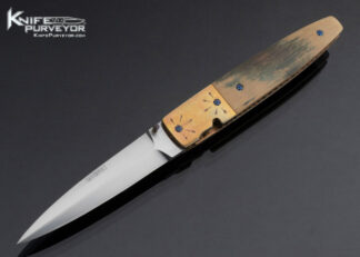 Jack Davenport Custom Knife Anodized Titanium and Mammoth Linerlock 16469