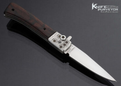 Paul Fox Custom Knife George Sherwood Engraved Desert Ironwood Toggle Lock Folder - Image 4
