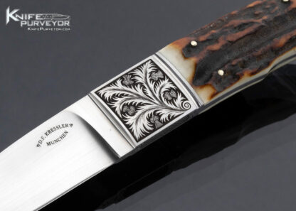 D.F.-Kressler-Custom-Knife-Full-Integral-Stag-Stiffhorn-Engraved-by-R.P.-16488-