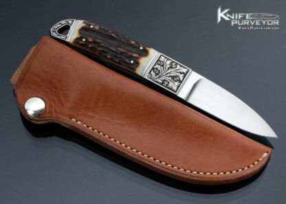 D.F.-Kressler-Custom-Knife-Full-Integral-Stag-Stiffhorn-Engraved-by-R.P.-16488-