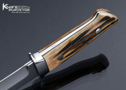 Joe-Cordova-Custom-Knife-Stag-Chute-Knife-with-Silver-Pins-16490