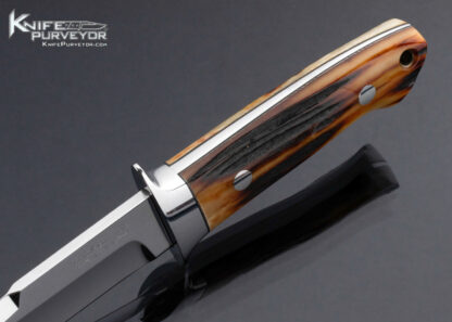 Joe-Cordova-Custom-Knife-Stag-Chute-Knife-with-Silver-Pins-16490