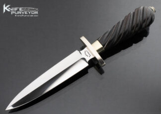 Buster Warenski Custom Knife Fluted Ebony with Silver Wire Inlaid Dagger 16377