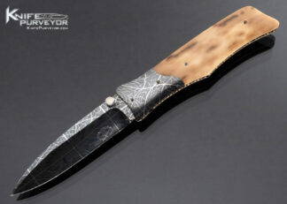 Lloyd McConnell Custom Knife Mammoth and Blued Robert Eggerling Mosaic Damascus Linerlock 16392