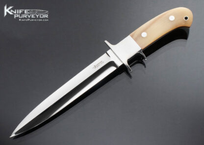 Steve Johnson Custom Knife Sheep Horn and Wide Bolstered Subhilt Dagger 16051