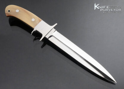 Steve Johnson Custom Knife Sheep Horn and Wide Bolstered Subhilt Dagger - Image 3