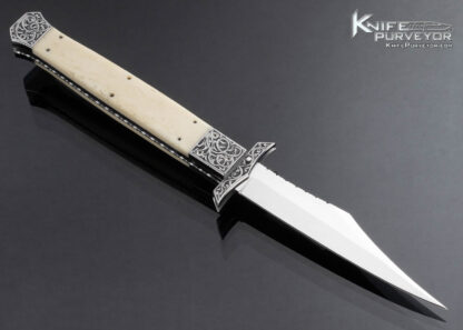Muhammad Afaaq Custom Knife Mammoth Engraved Swing Guard Automatic - Image 3
