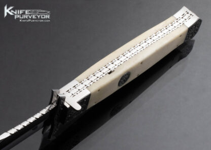 Muhammad Afaaq Custom Knife Mammoth Engraved Swing Guard Automatic - Image 6