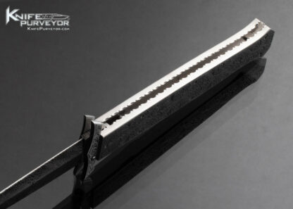 Muhammad Afaaq Custom Knife Engraved Swing Guard Auto w Damascus 16409