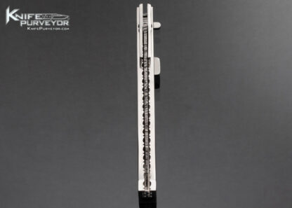 Muhammad Afaaq Custom Knife Engraved Swing Guard Auto w Damascus - Image 7