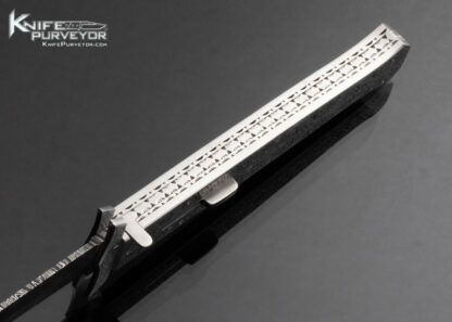 Muhammad Afaaq Custom Knife Engraved Swing Guard Auto w Damascus - Image 6