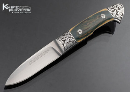 Edmund Davidson Custom Knife Mammoth Integral Hunter Engraved by Jere Davidson 16422