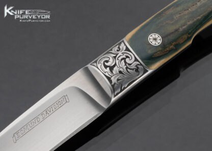 Edmund Davidson Custom Knife Jere Davidson Engraved Mammoth Integral Hunter - Image 2