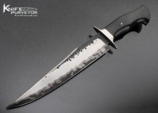 Claudio Sobral Custom Knife Black Micarta Fighter with Hand Forged San Mai Damascus 16438