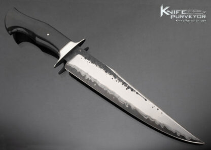 Claudio Sobral Custom Knife  Black Micarta Fighter with Hand Forged San Mai Damascus - Image 3