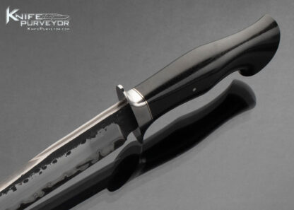 Claudio Sobral Custom Knife  Black Micarta Fighter with Hand Forged San Mai Damascus - Image 4