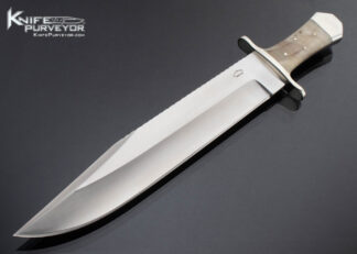 Bob and Josh Jolley Custom Knife Coffin Bowie w Big Horn Sheep Nickel Silver Guard and End Cap 16453