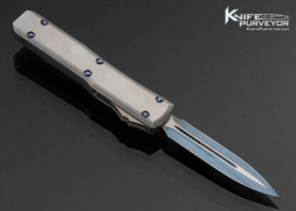 Anthony-Marfione-Custom-Knife--Ultratech-Stainless-Steel-Frame-Blued-Mike-Norris-Damascus-Blade-Dual-Action-OTF-Automatic-16502