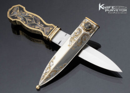 Steve-Rapp-Custom-Knife-Gold-Quartz-18Kt-Gold-Wrapped-Julie-Warenski-Engraved-24Kt-Gold-Inlaid-16498