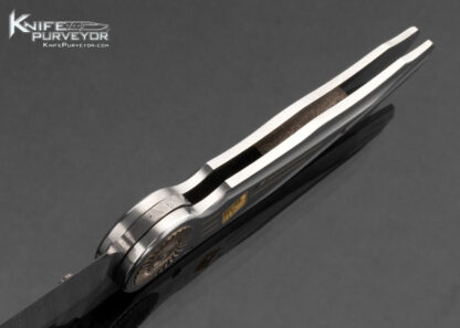 Michael Walker Custom Knife 24Kt Gold Inlaid Titanium Damasteel Blade Lock - Image 7
