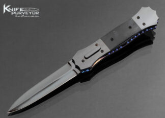 Jim Minnick Custom Knife Black Oxide Polished and Cross Cut Mammoth Automatic Linerlock 16411