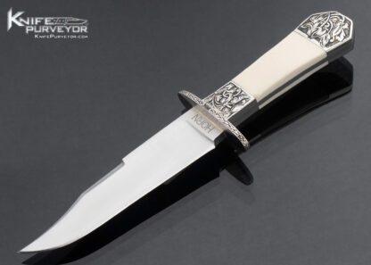 Jess Horn Custom Knife Early 70's Small Mammoth Bowie Engraved by Michael Collins. 16430
